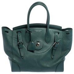 Ralph Lauren Green Leather Medium Ricky Tote