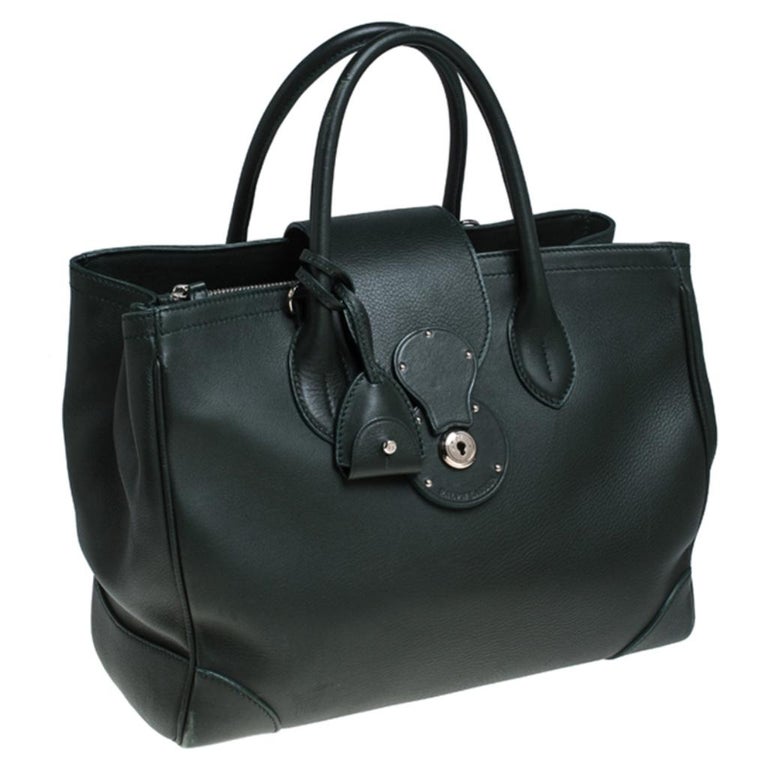 Ralph Lauren Green Leather Ricky Tote For Sale at 1stDibs