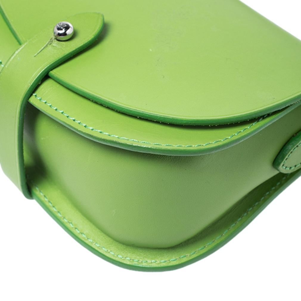 Ralph Lauren Green Leather Saddle Crossbody Bag 1