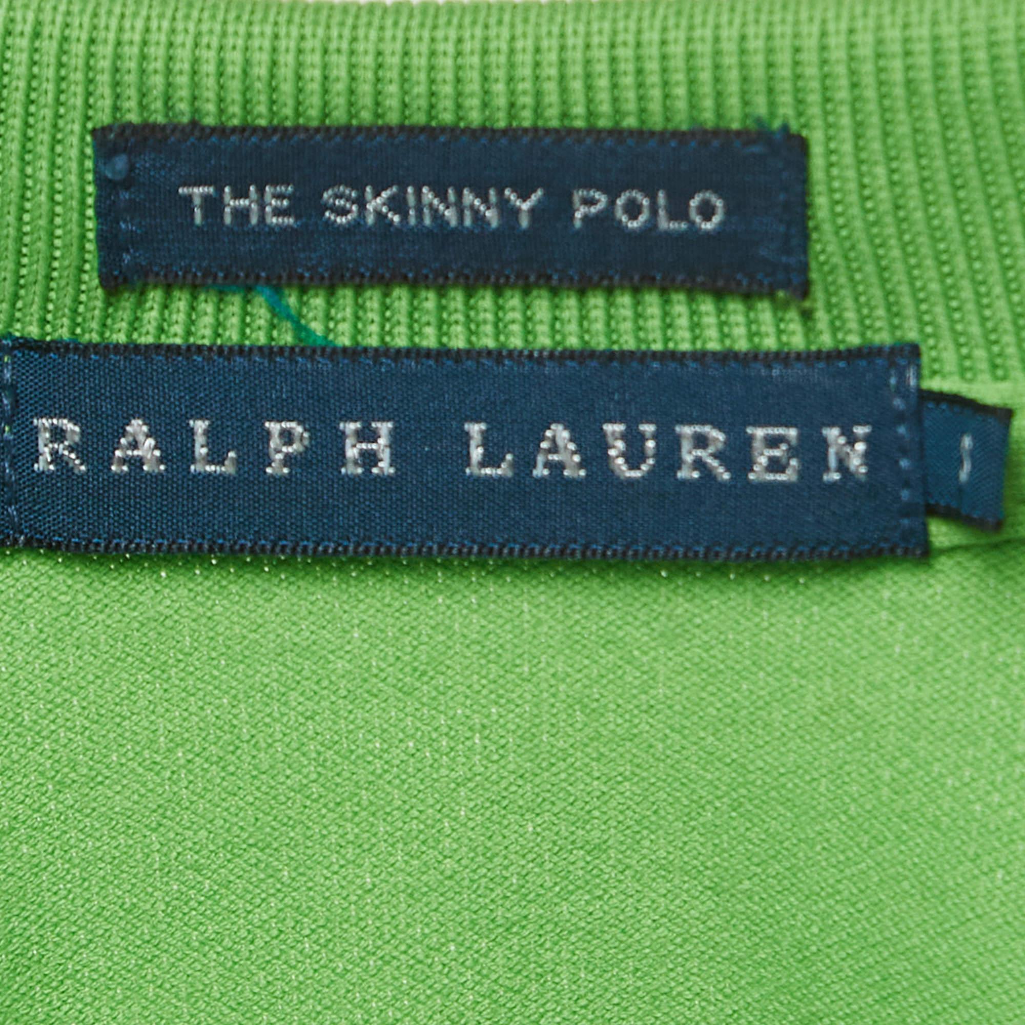 De las mujeres Polo Ralph Lauren Verde Logotipo Bordado Algodón The Skinny S