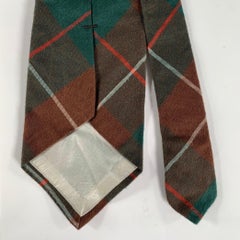 RALPH LAUREN Green Multi Color Plaid Cotton Tie