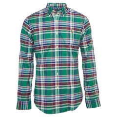Ralph Lauren Green Tartan Checked Cotton Slim Fit M
