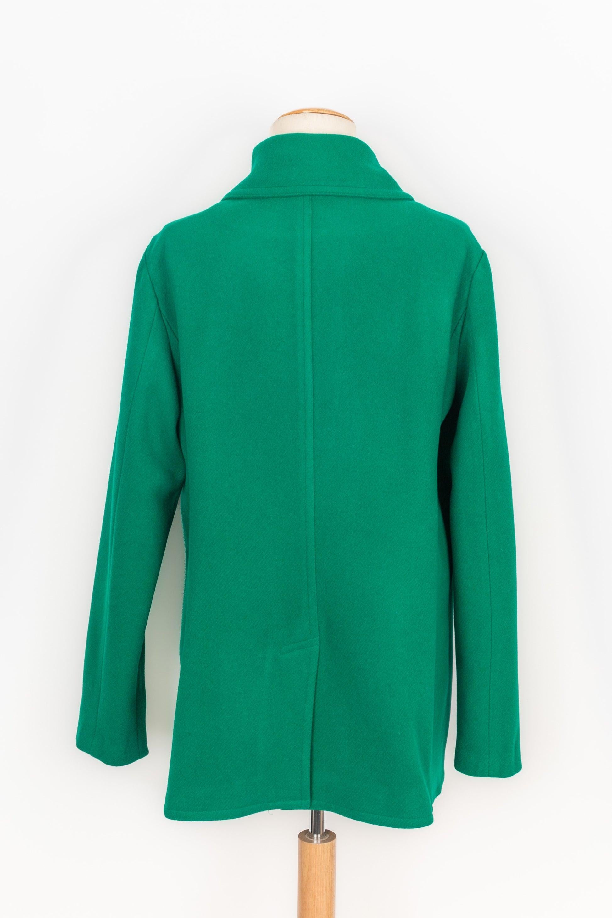 Ralph Lauren Green Wool Coat In Excellent Condition For Sale In SAINT-OUEN-SUR-SEINE, FR
