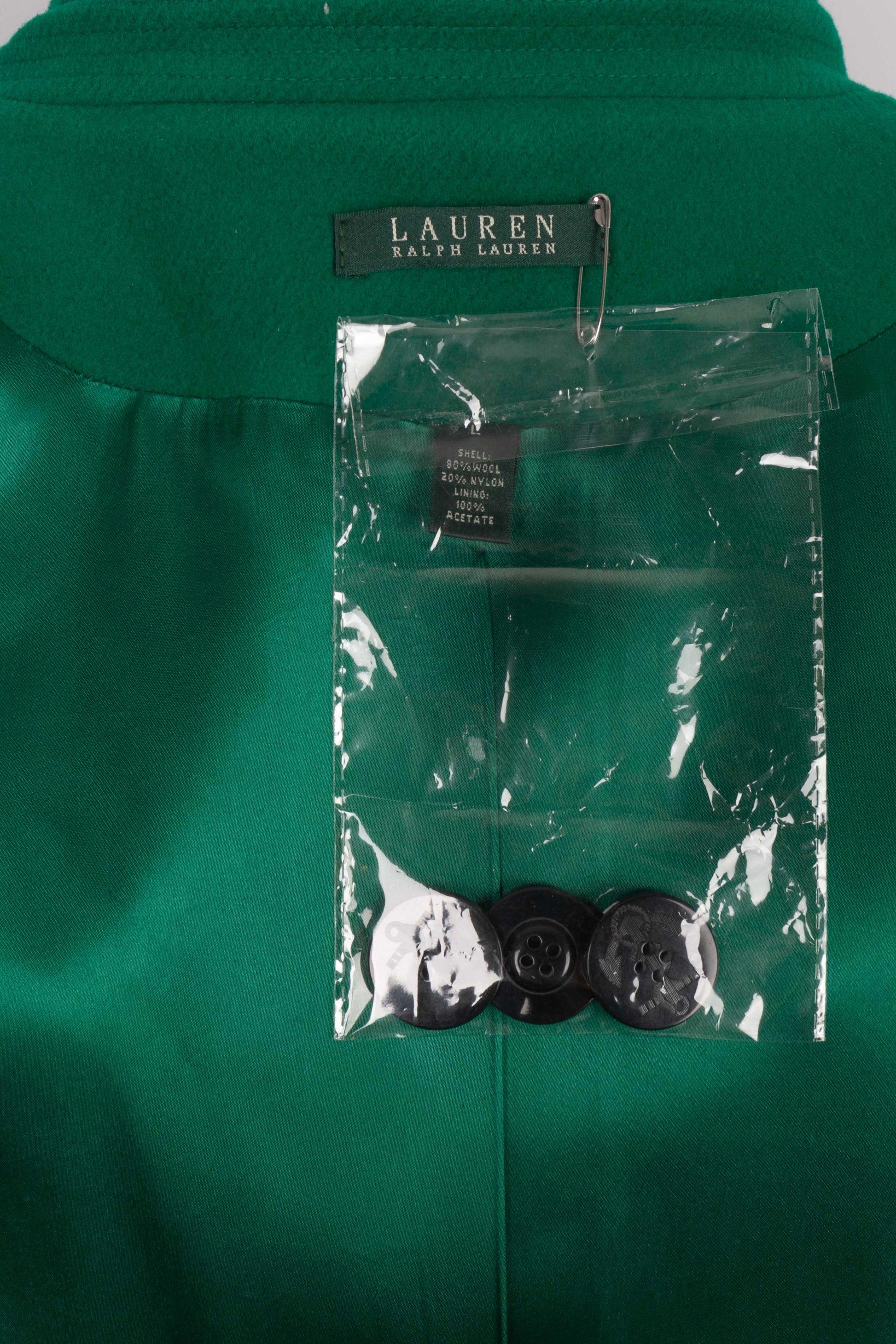Ralph Lauren Green Wool Coat For Sale 4