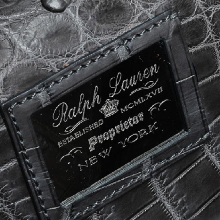 Tote Ricky in alligatore grigio di Ralph Lauren 5
