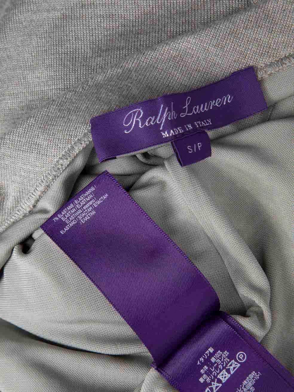 Women's Ralph Lauren Grey Silk A-Line Knee Length Skirt Size S For Sale
