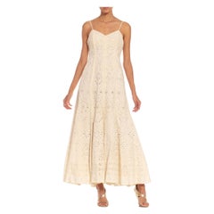 RALPH LAUREN Hand Appliquéd Polyester Edwardian Style Linen Gown