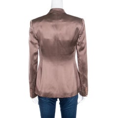 Ralph Lauren Hazelnut Silk Satin Benita Blazer S