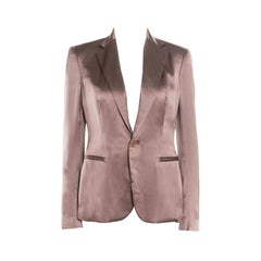 Ralph Lauren Hazelnut Silk Satin Benita Blazer S