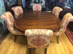 Ralph Lauren Henredon Dining Room Set Table and Six Hitchcock Chairs