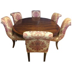 Ralph Lauren Henredon Dining Room Set Table and Six Hitchcock Chairs