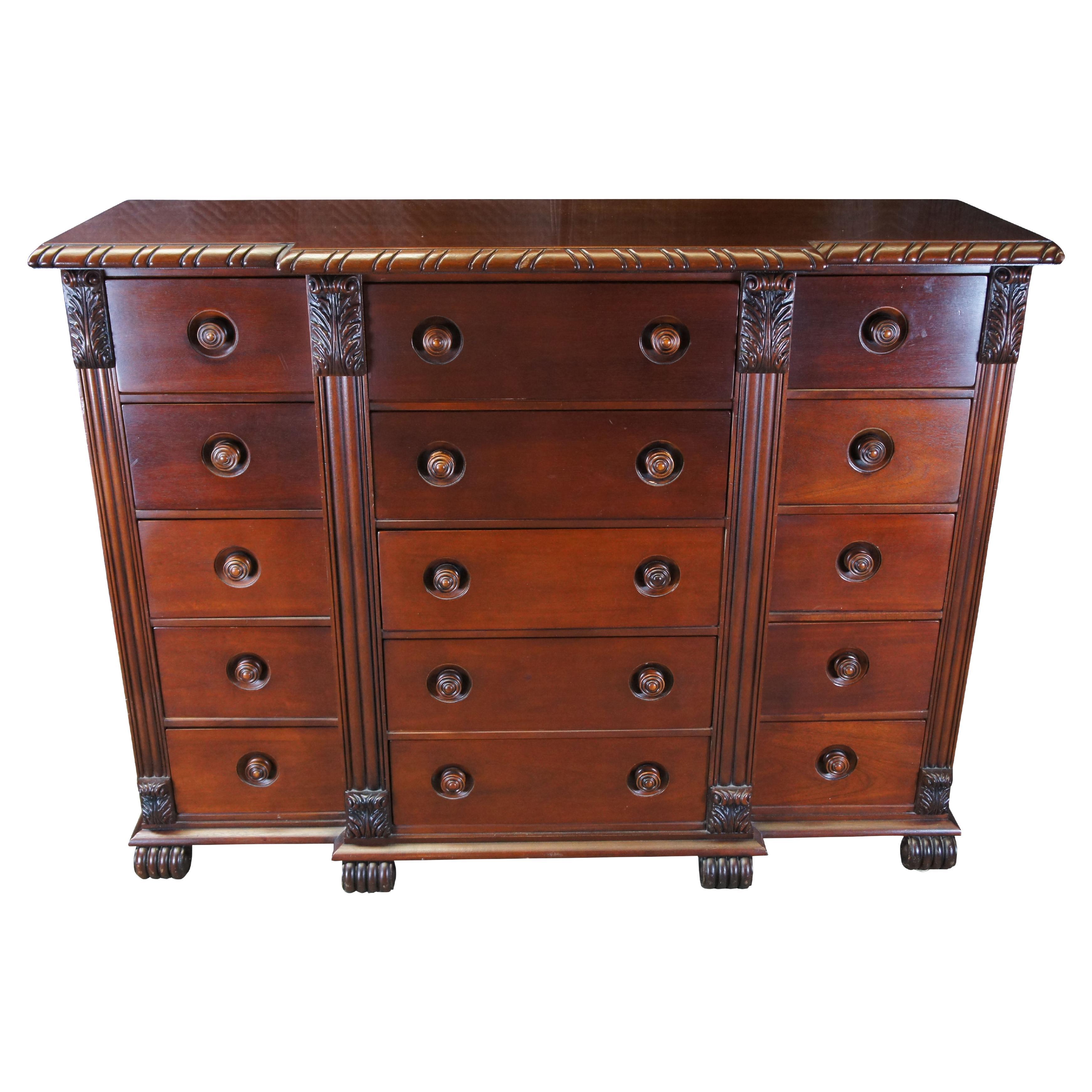 Ralph Lauren Henredon George II Mahogany Gentleman
s Dresser Chest of Drawers For Sale