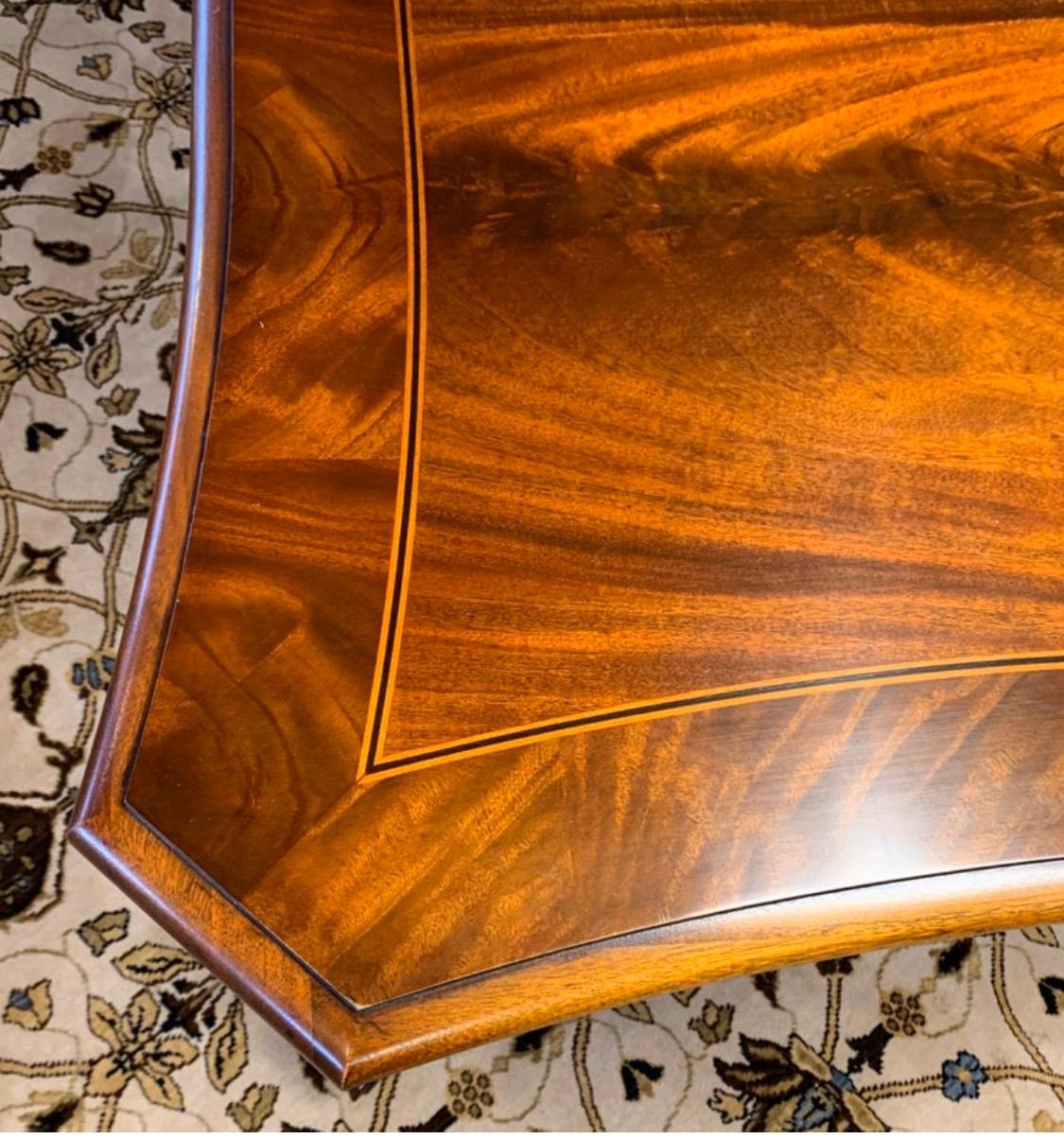 Magnificent Ralph Lauren for Henredon extra large flame mahogany dining table. When both 22