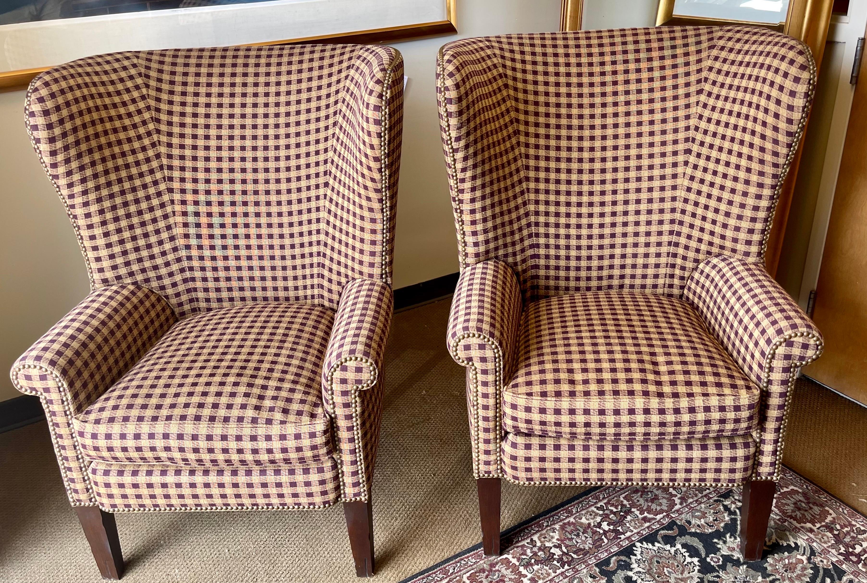 American Ralph Lauren Henredon Matching Wingback Reading Chairs