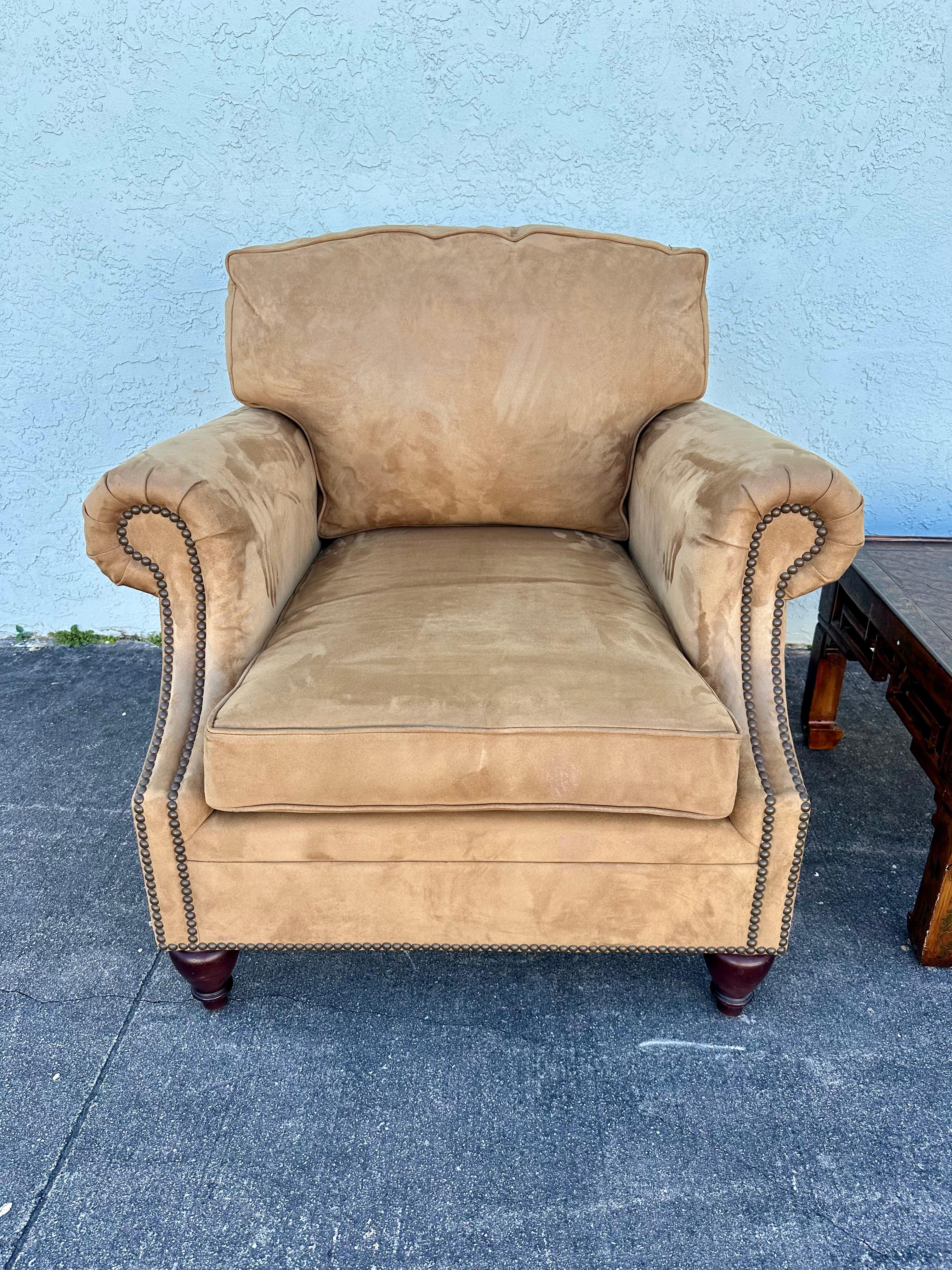 Ralph Lauren Henredon, Sedie in cammello tan ultra scamosciato, Set di 2 in vendita 7