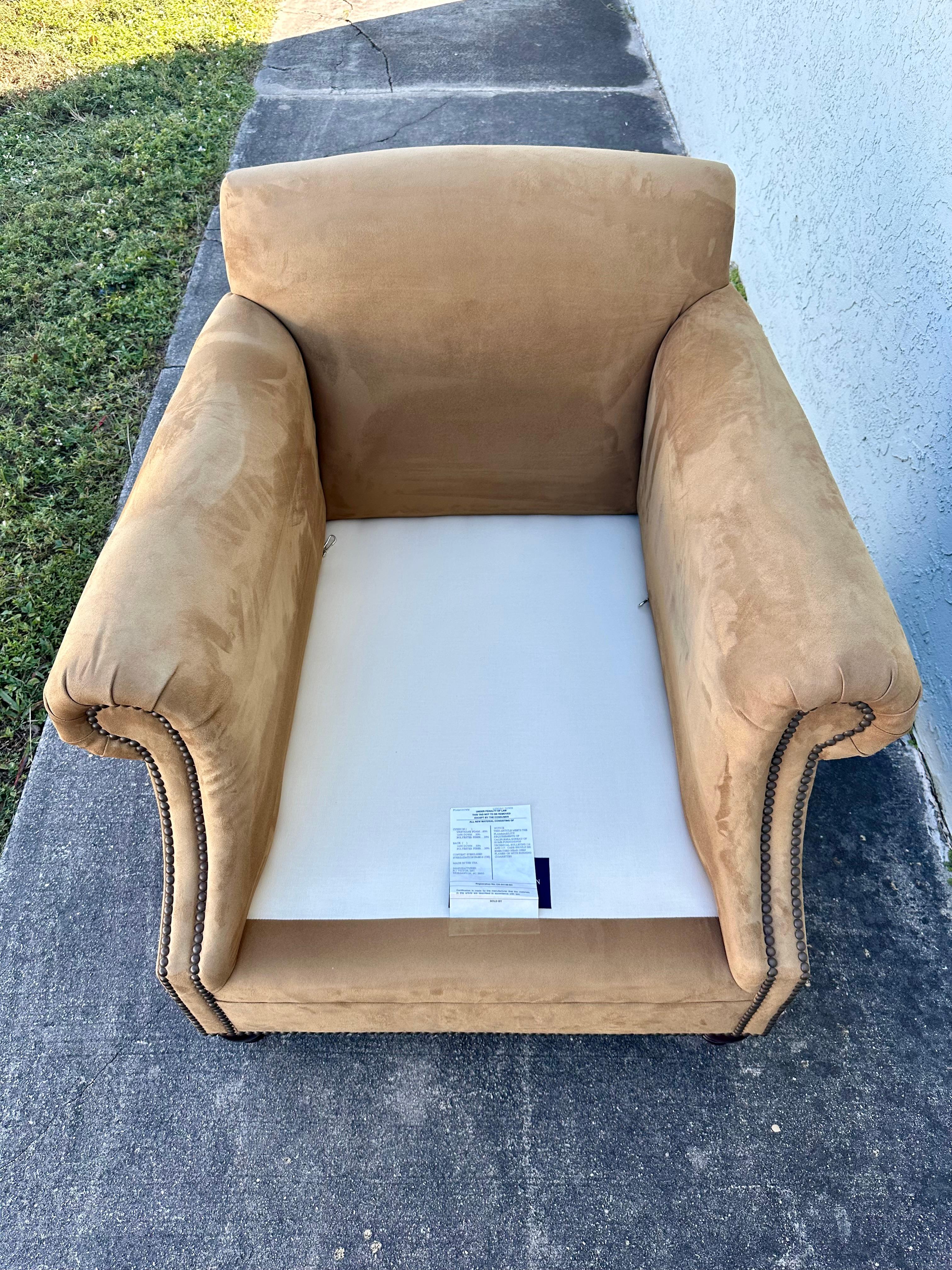 Ralph Lauren Henredon, Sedie in cammello tan ultra scamosciato, Set di 2 in vendita 9