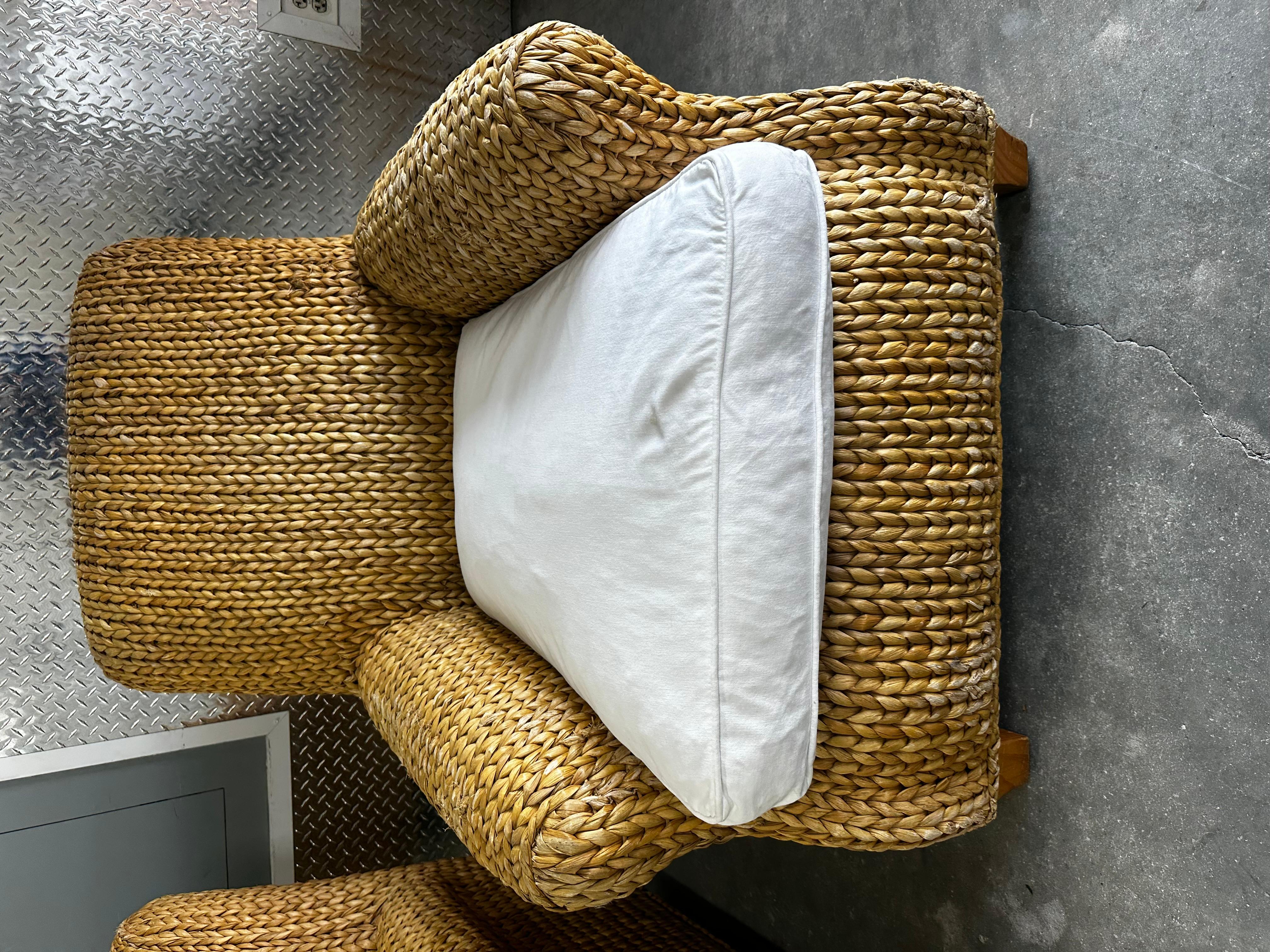 Silla de salón Ralph Lauren Henredon Organic Seagrass Wood White en venta 3