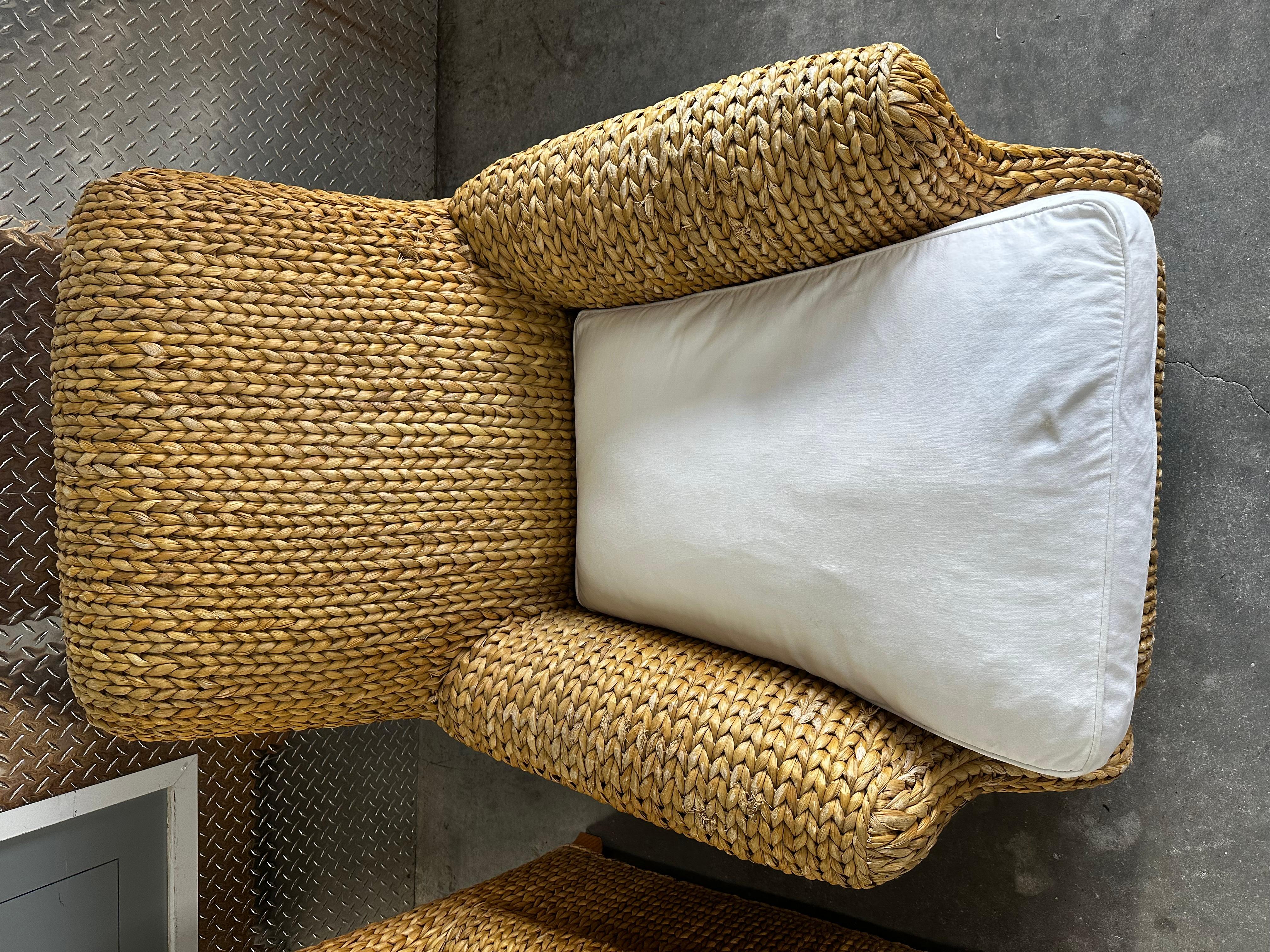 Silla de salón Ralph Lauren Henredon Organic Seagrass Wood White en venta 4