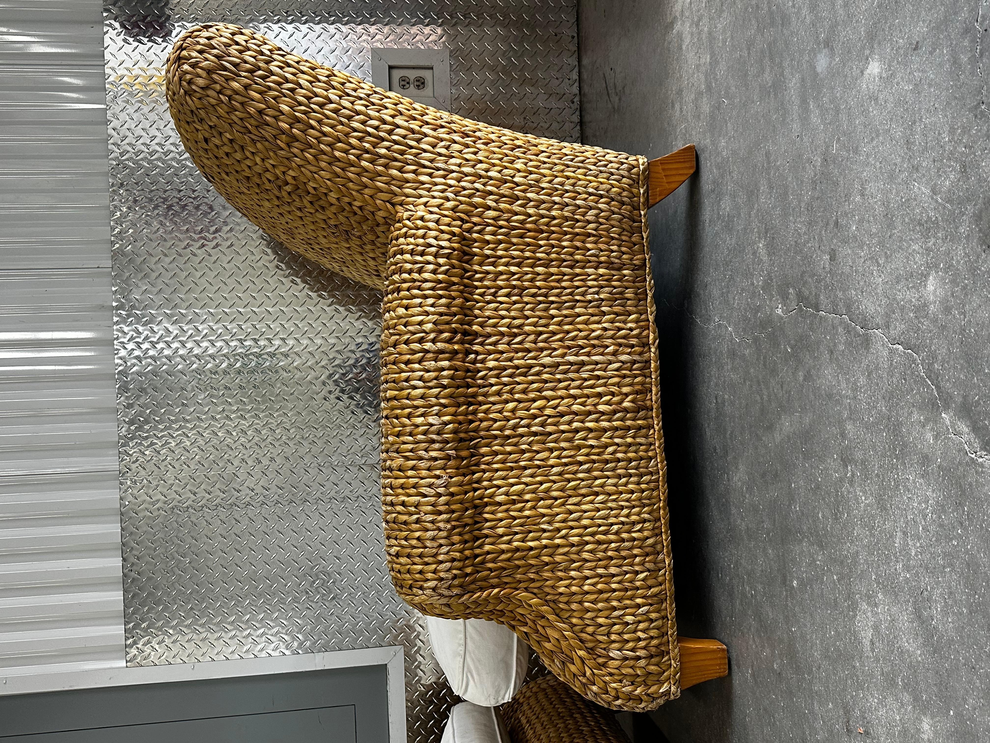 Silla de salón Ralph Lauren Henredon Organic Seagrass Wood White en venta 5