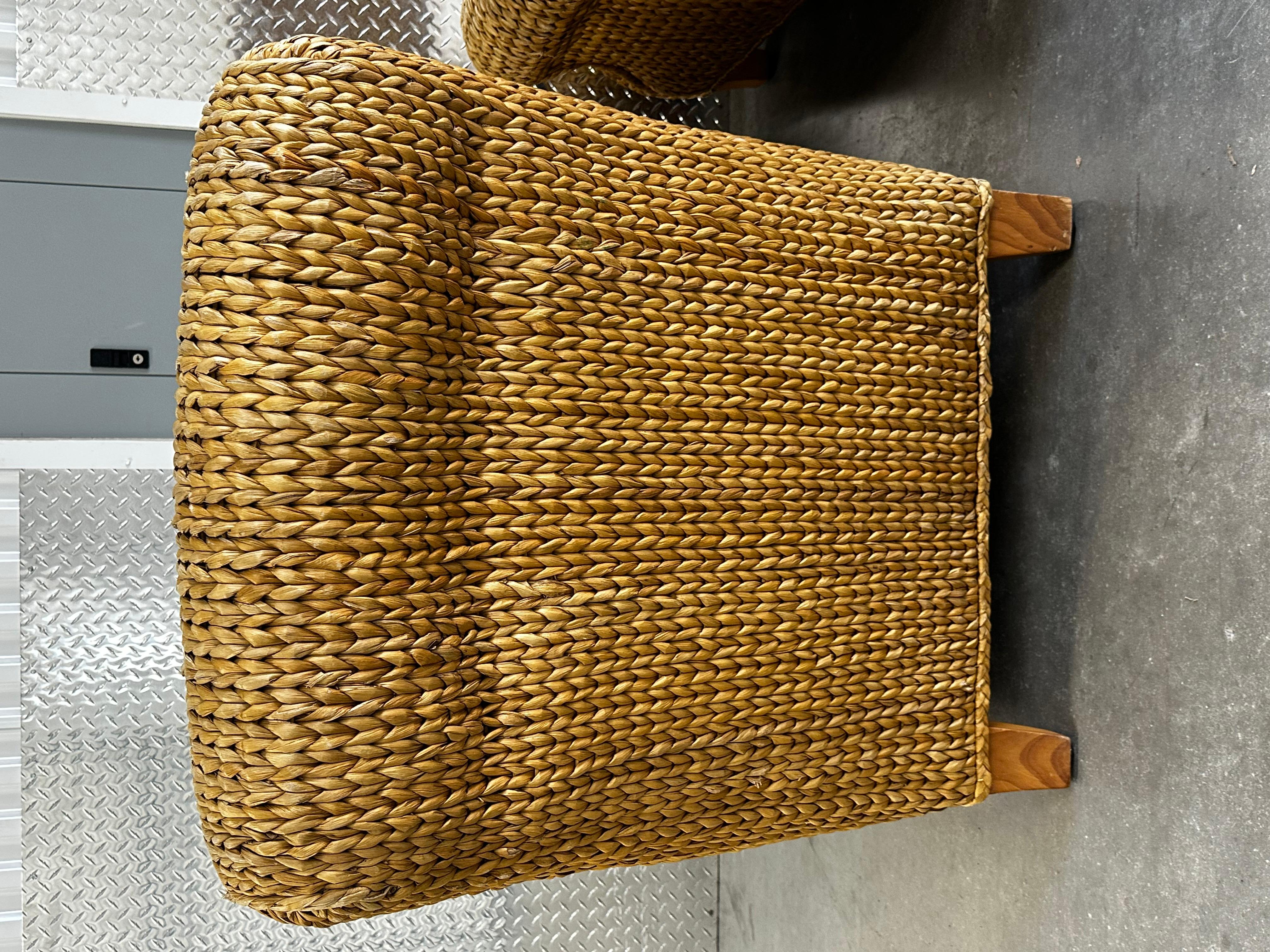 Silla de salón Ralph Lauren Henredon Organic Seagrass Wood White en venta 8