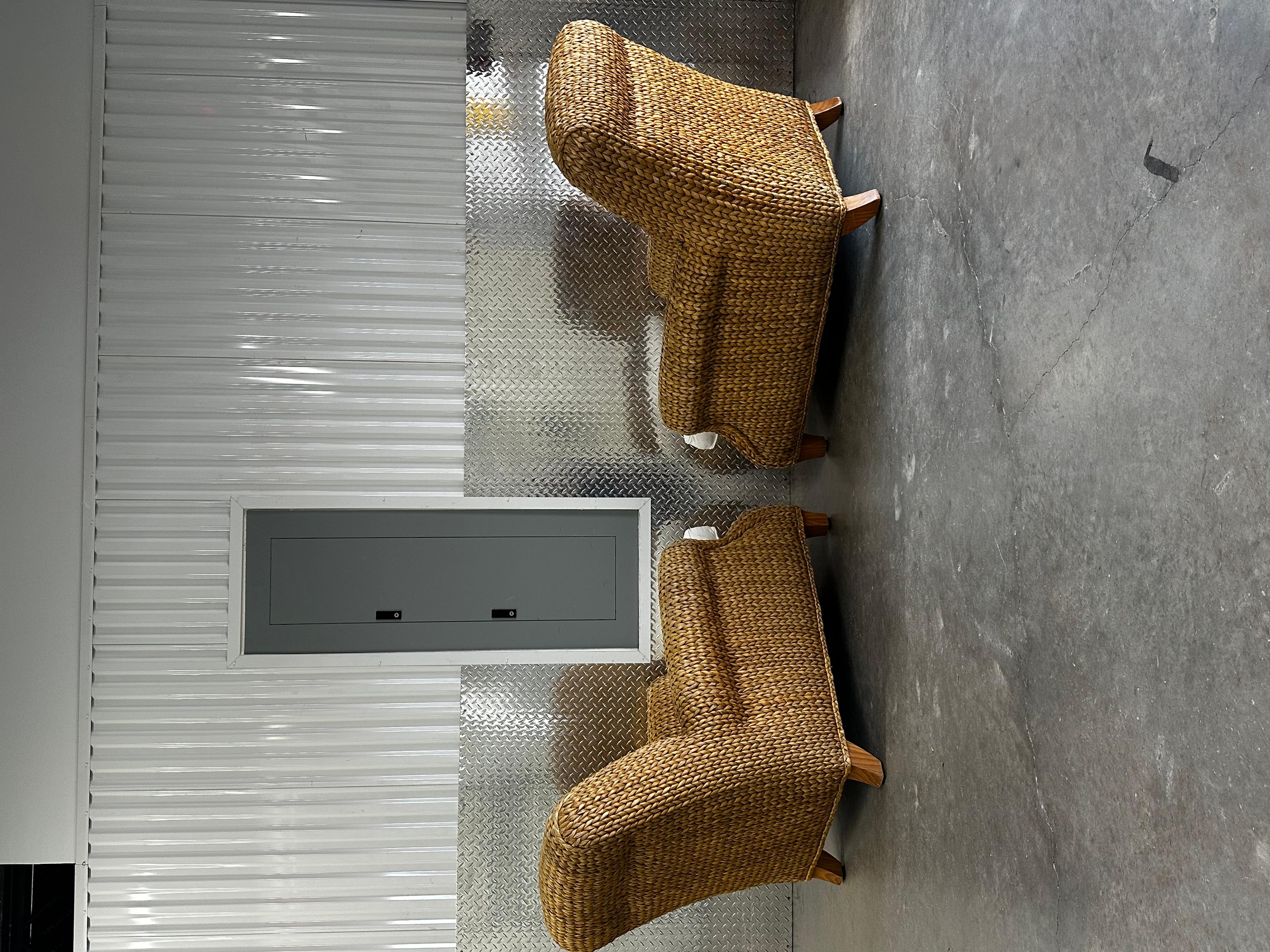 Silla de salón Ralph Lauren Henredon Organic Seagrass Wood White Bohemio en venta