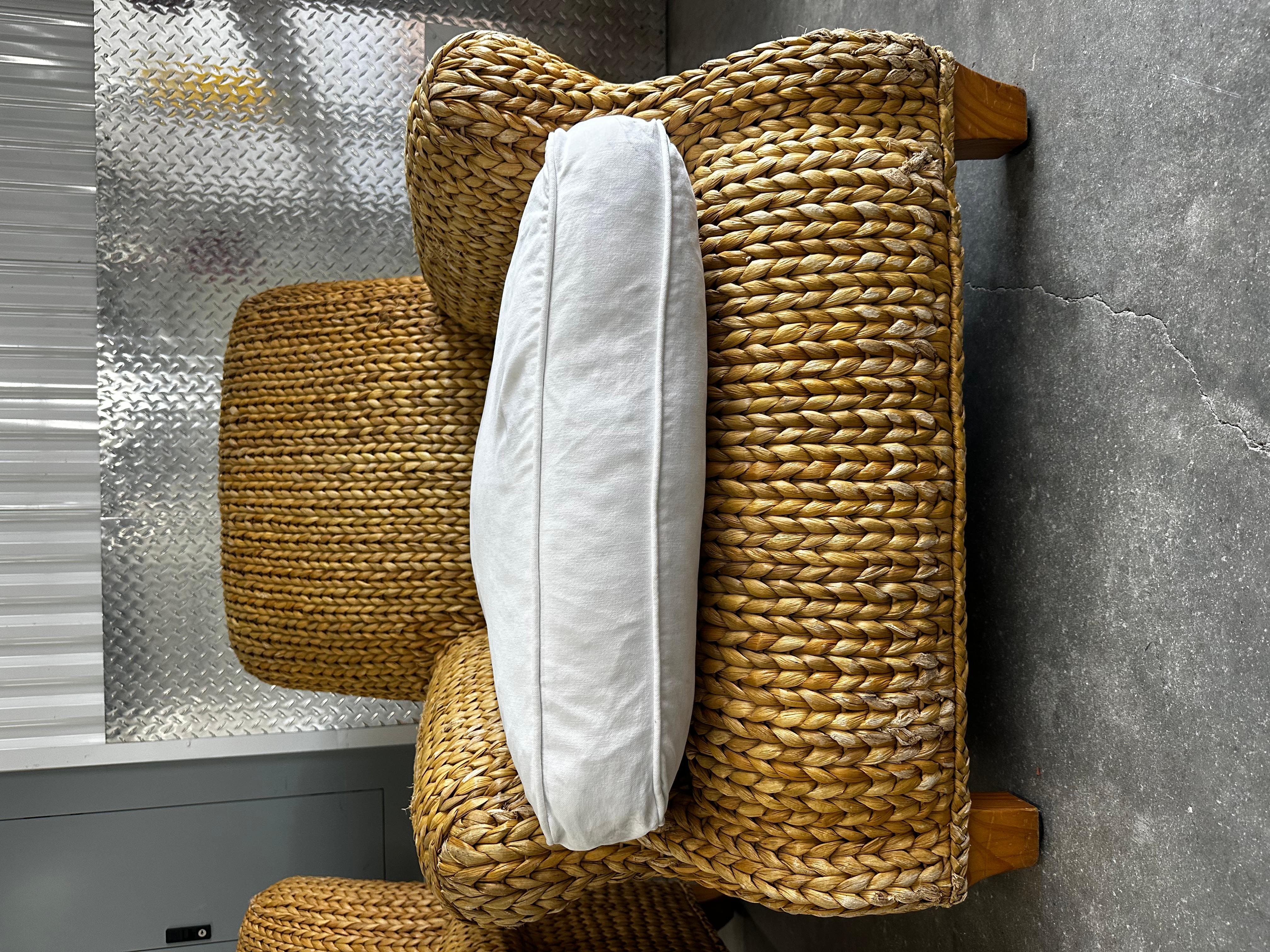 Silla de salón Ralph Lauren Henredon Organic Seagrass Wood White en venta 2