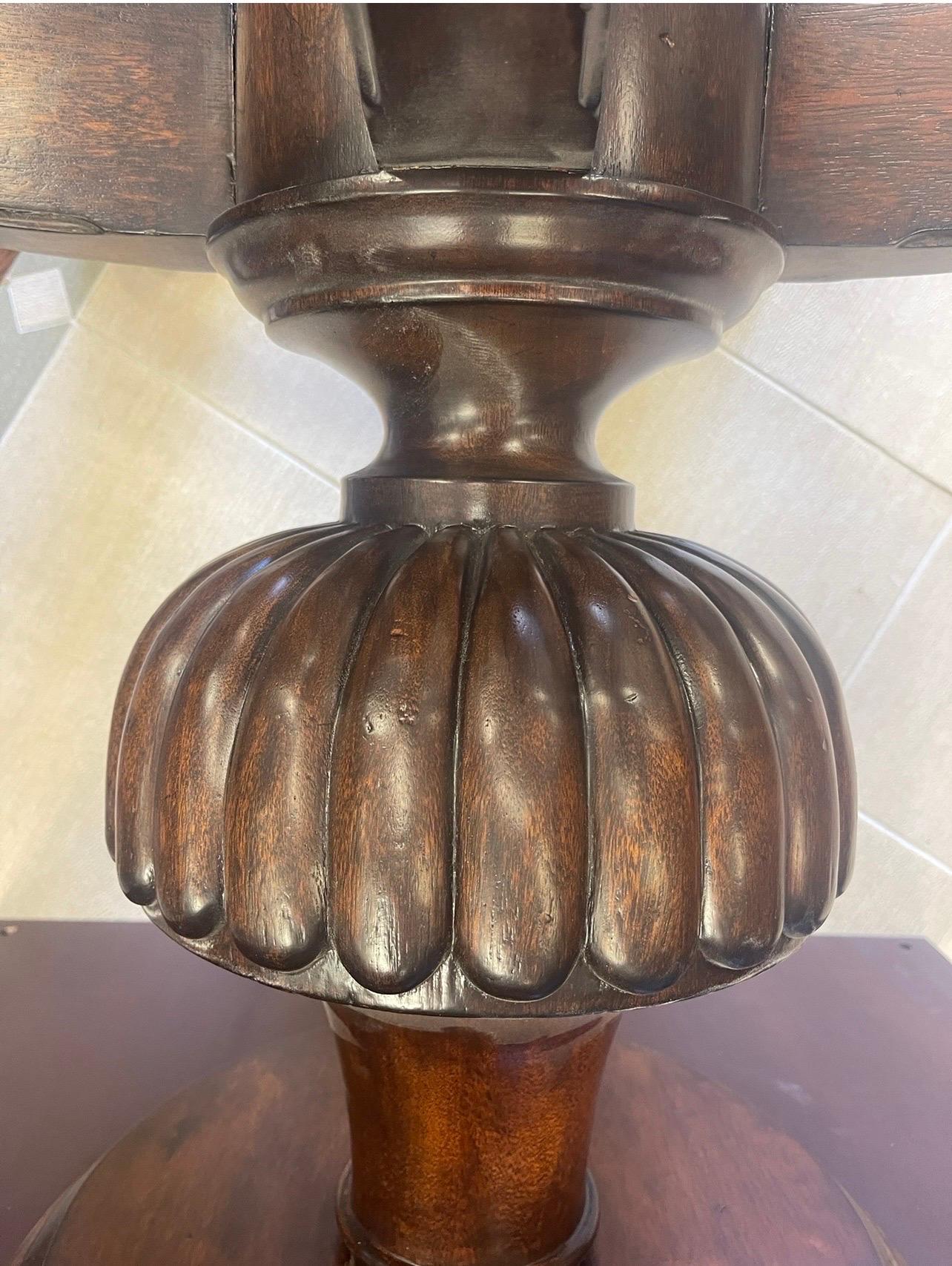 Ralph Lauren Henredon Round Mahogany Single Pedestal Circular Dining Room Table  3