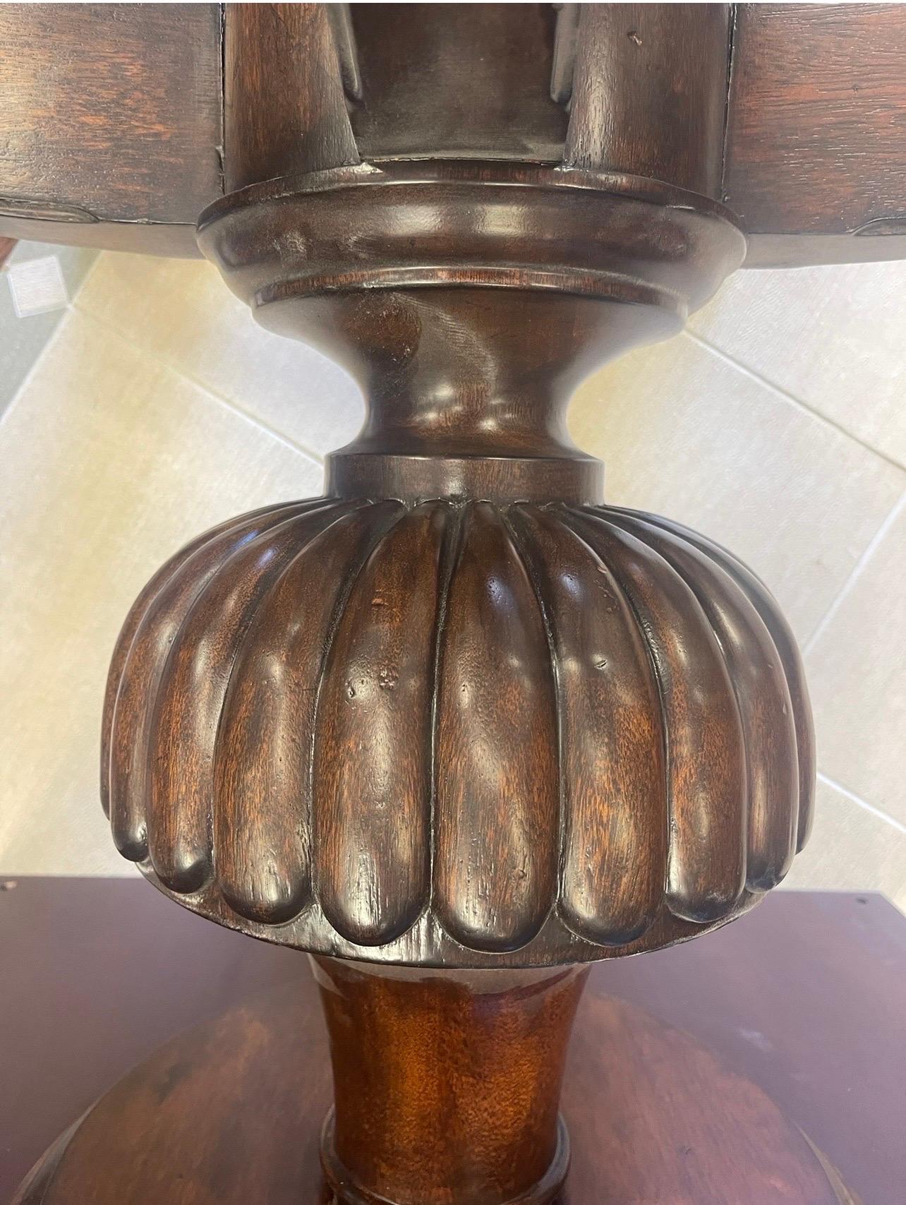 Ralph Lauren Henredon Round Mahogany Single Pedestal Circular Dining Room Table 1