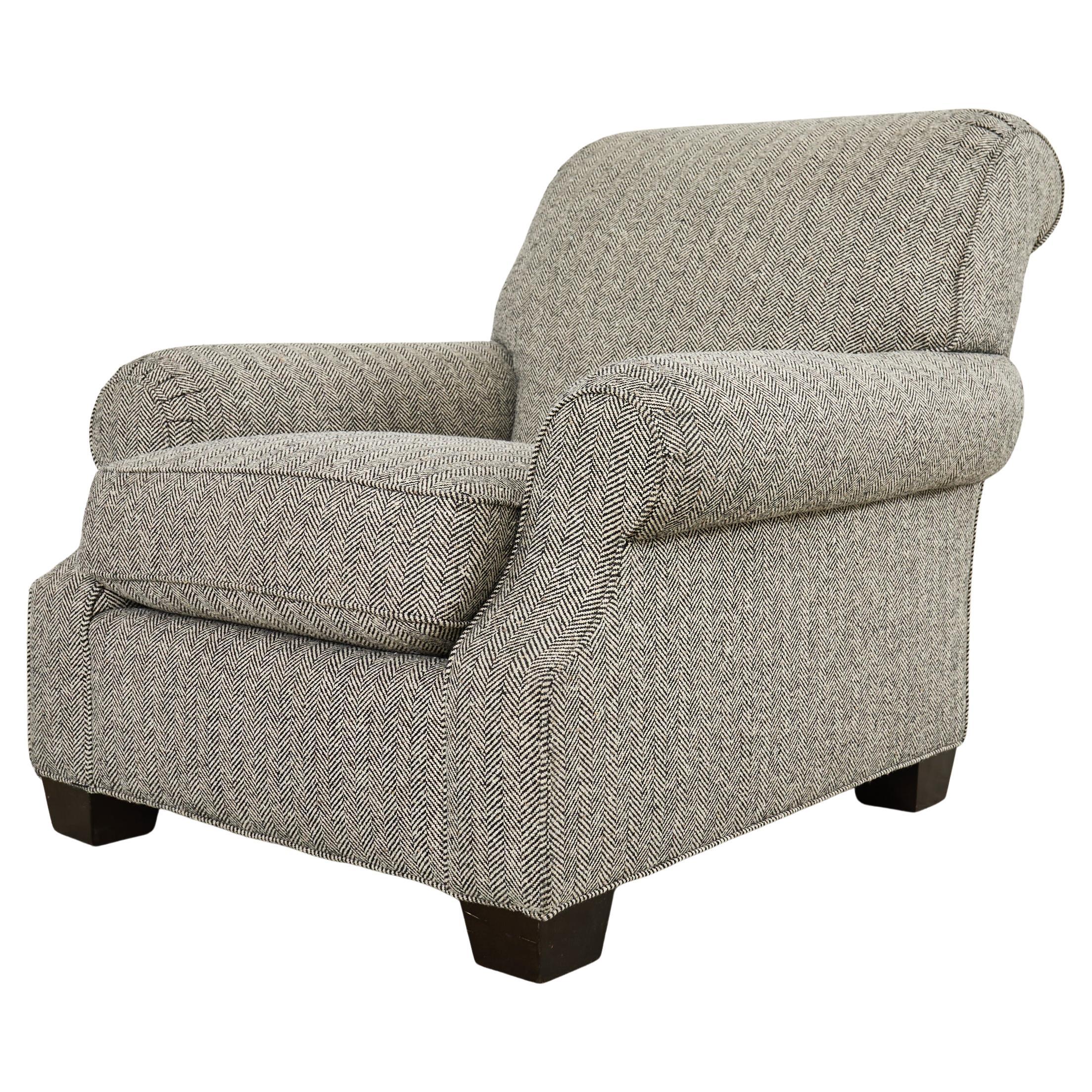 Ralph Lauren Herringbone Upholstered Lounge Chair for Henredon For Sale
