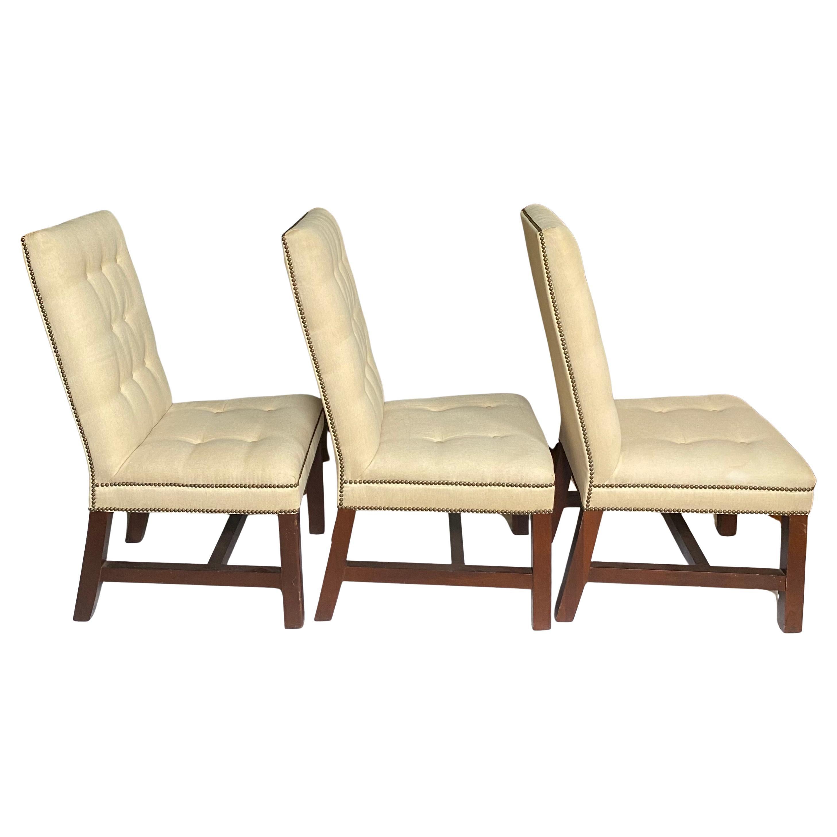 Fin du 20e siècle Ralph Lauren High Back Tufted Dining Chairs, Set of 6 en vente