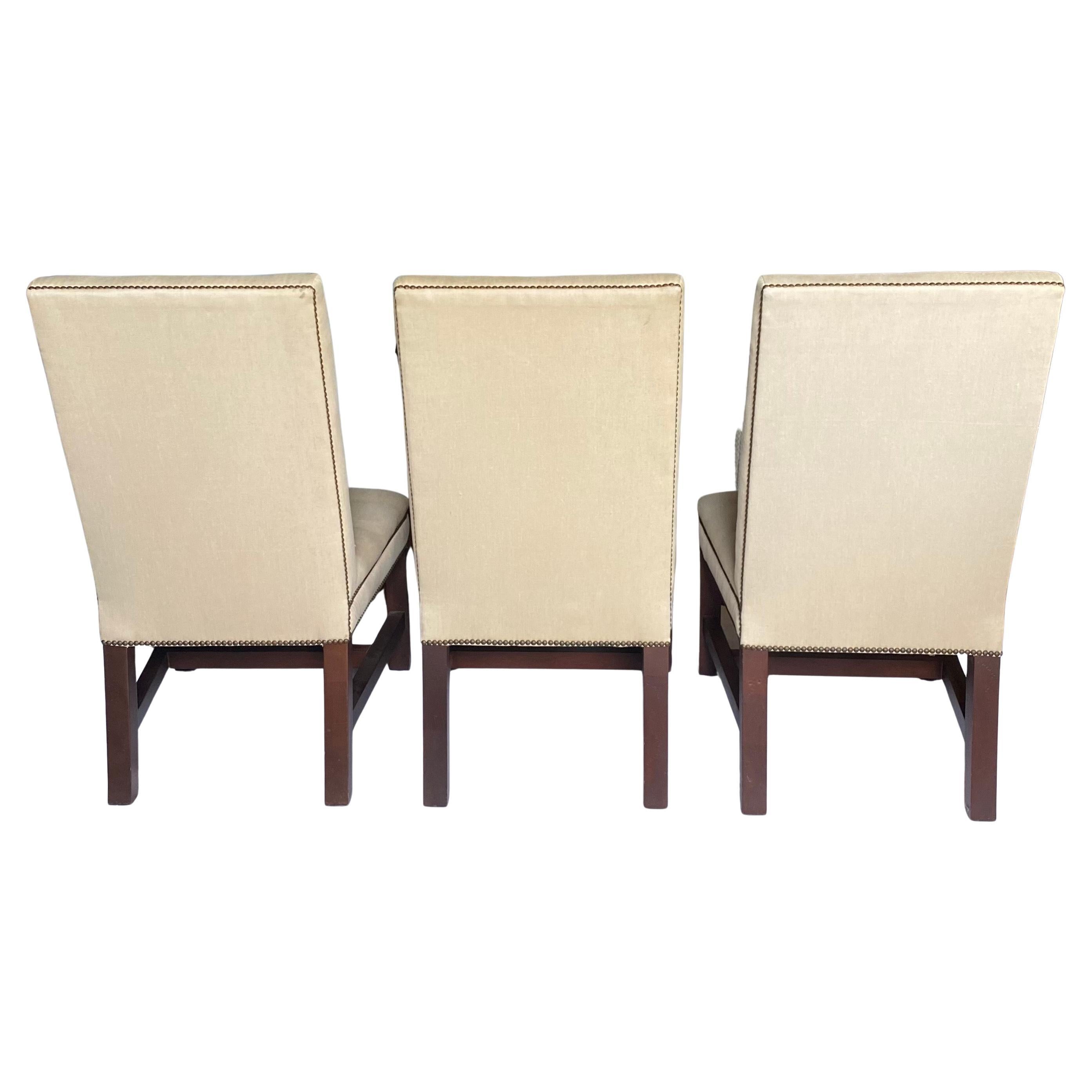 Tissu d'ameublement Ralph Lauren High Back Tufted Dining Chairs, Set of 6 en vente