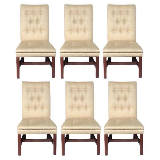 Ralph Lauren High Back Tufted Dining Chairs, Set of 6