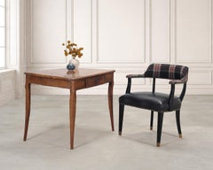 Ralph Lauren Hither Hills Studio Dining Arm Chair Tartan Leather