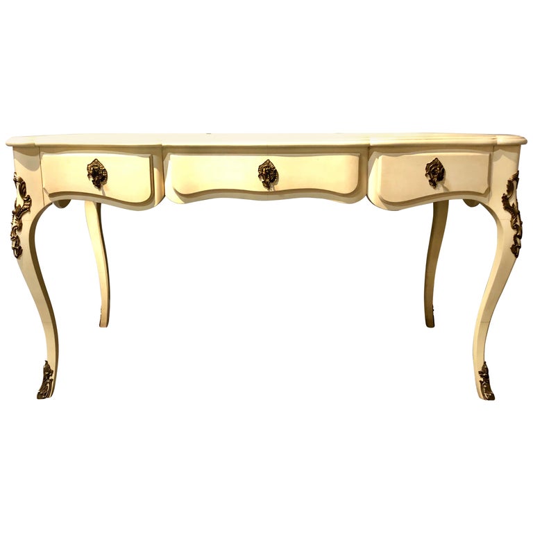 Ralph Lauren Hollywood Regency Style Parchment Cannes Desk In Ralph Lauren Hollywood Regency Style