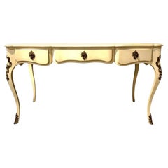 Ralph Lauren Hollywood Regency Style Parchment Cannes Desk in Louis XV Fashion