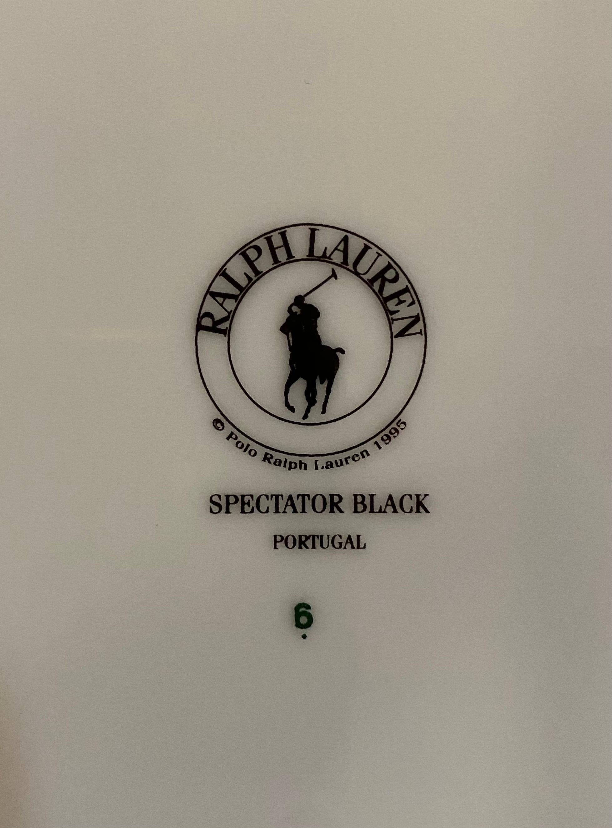 Ralph Lauren Home Schwarze Spectator-Suppenschalen mit schwarzem Rand, 4er-Set (Porzellan)