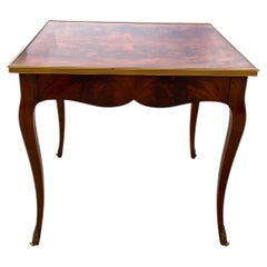 Ralph Lauren Home Cannes Mahogany & Brass End or Bedside Table, French Style