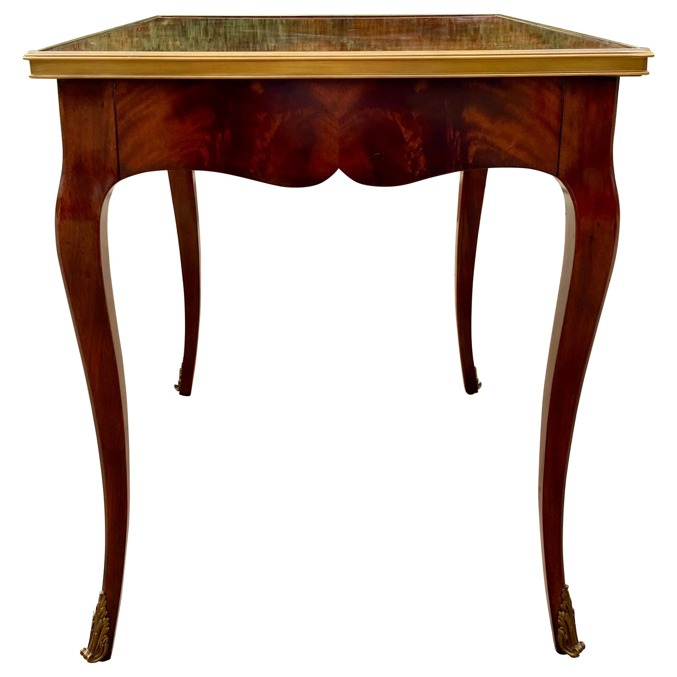 Ralph Lauren Home Cannes Mahogany & Brass End or Bedside Table, French Style