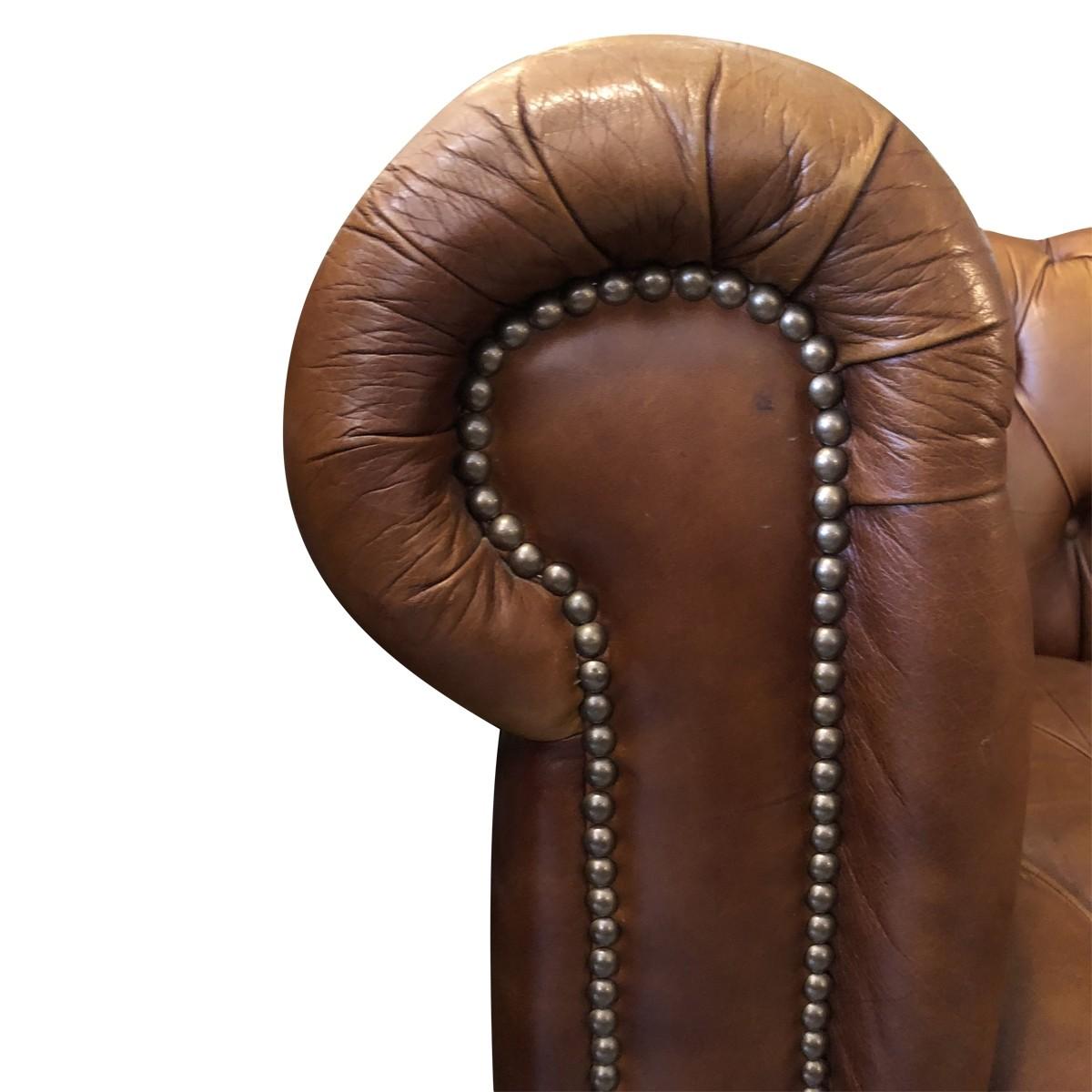 ralph lauren tufted leather chesterfield sofa