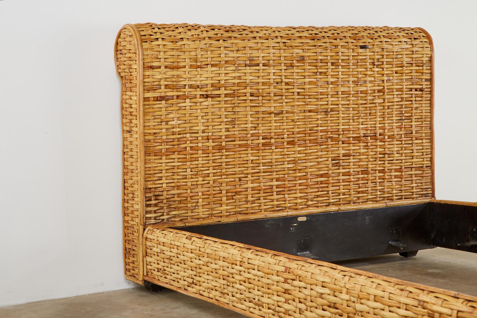 Ralph Lauren Home Collection Woven Rattan Wicker Bed For Sale 4