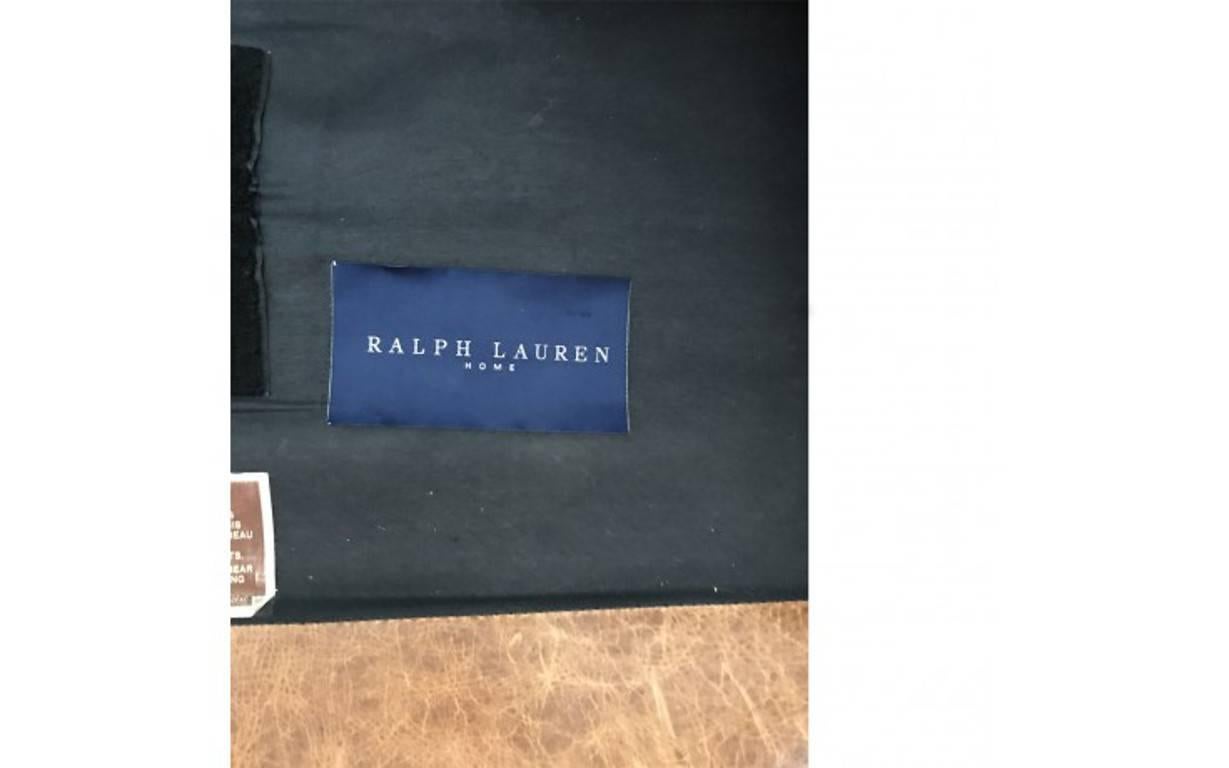 American Ralph Lauren Home Distressed Leather Writer's Chair and Ottoman