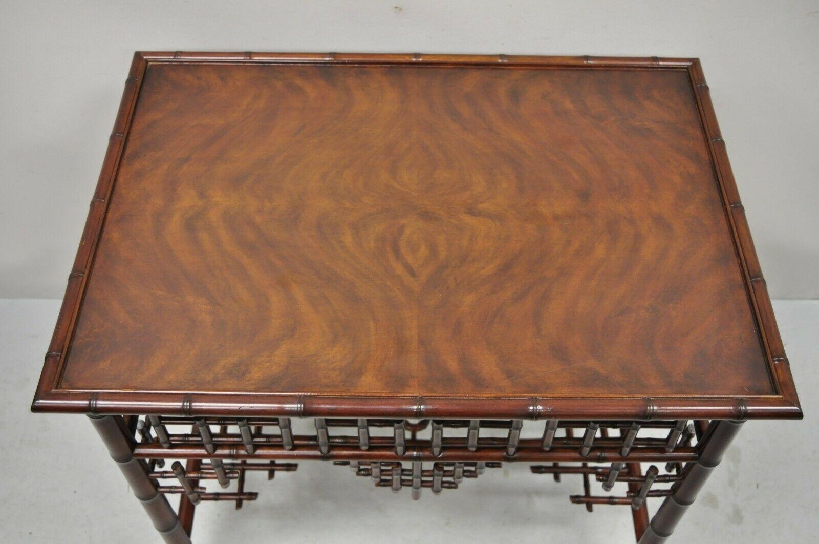 20th Century Ralph Lauren Home Indian Cove Lodge Fretwork Faux Bamboo Chinoiserie Side Table