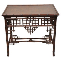 Ralph Lauren Home Indian Cove Lodge Fretwork Faux Bamboo Chinoiserie Side Table