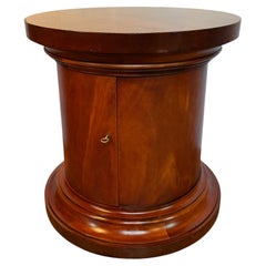 Ralph Lauren Home Mahogany Drum Bar Cabinet End Side Table Original Key, Signed