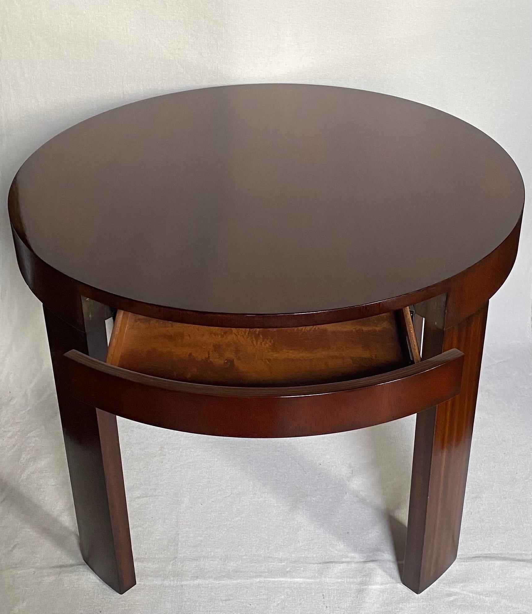 20th Century Ralph Lauren Home Modern Round Beekman Side or Center Table  For Sale