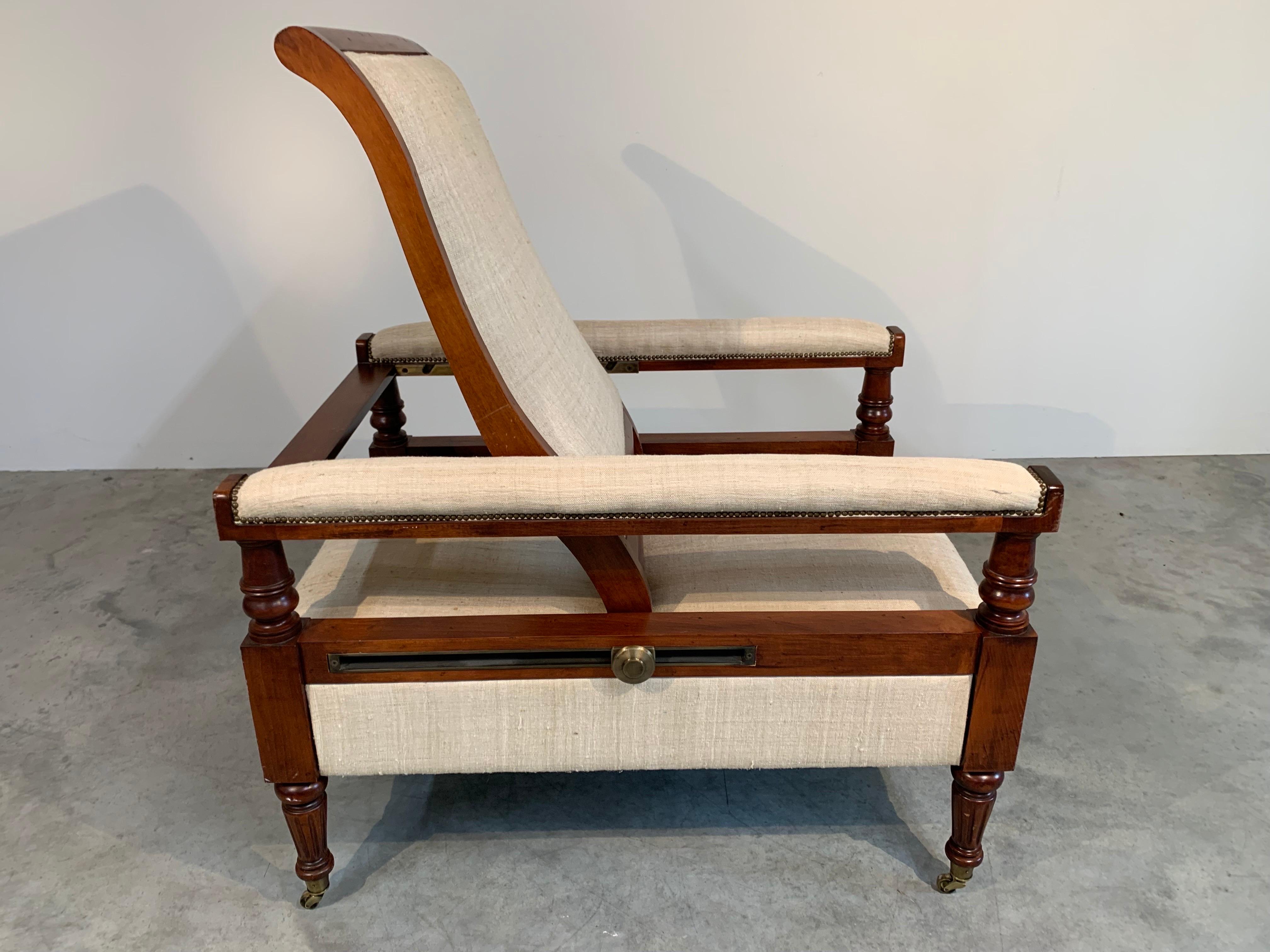 Ralph Lauren Home “Norfolk” Adjustable Louis XVI Style Lounge Chair In Good Condition In Southampton, NJ