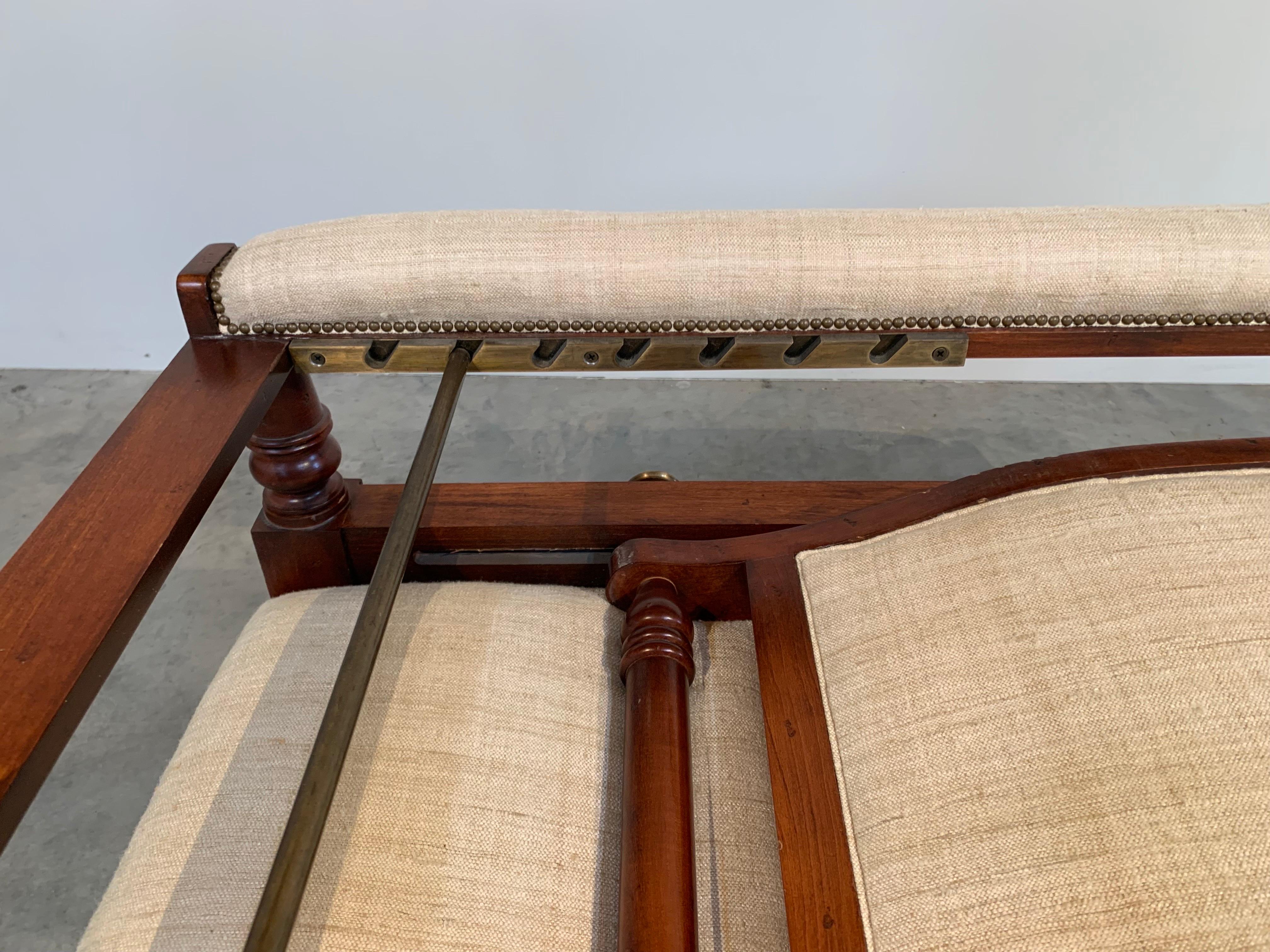 Linen Ralph Lauren Home “Norfolk” Adjustable Louis XVI Style Lounge Chair