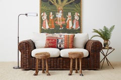 Ralph Lauren Home Polo Collection Woven Rattan Settee