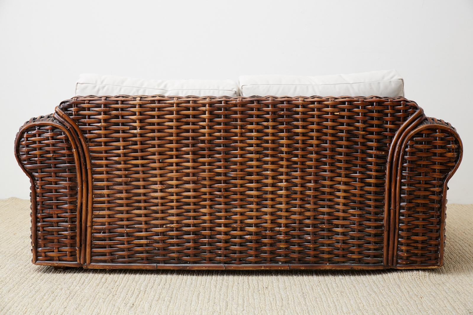 Ralph Lauren Home Polo Collection Woven Rattan Settee 9