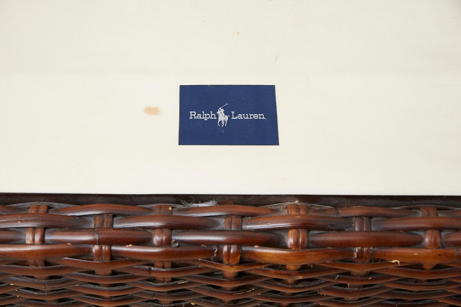 Ralph Lauren Home Polo Collection Woven Rattan Settee In Good Condition In Rio Vista, CA